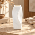 Vase décoratif ONDA blanc ondulé — vue principale