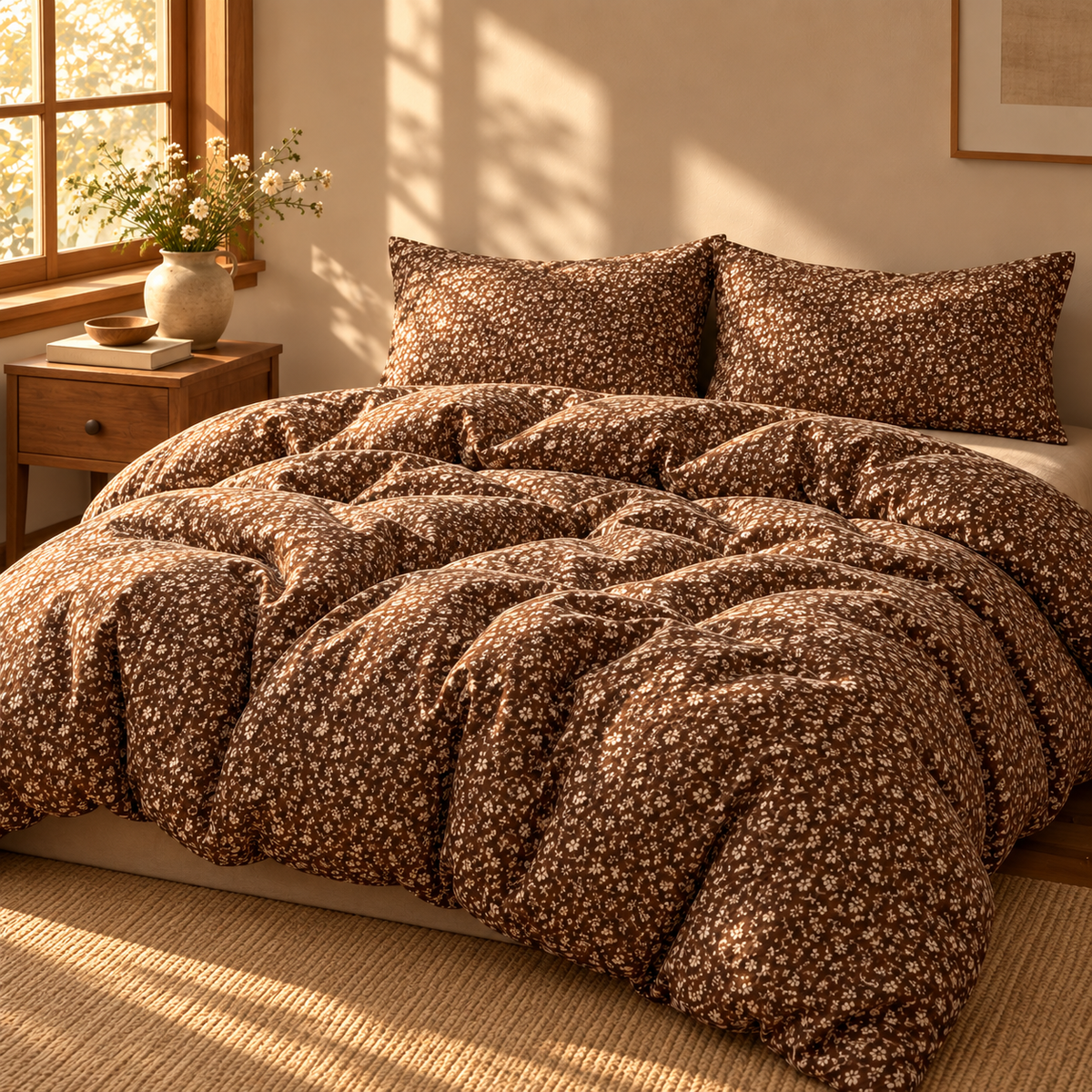 Parure de lit ROSIE chocolat — ambiance chaleureuse