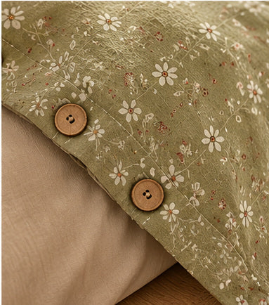 Housse de couette SAUGE — fermeture à boutons
